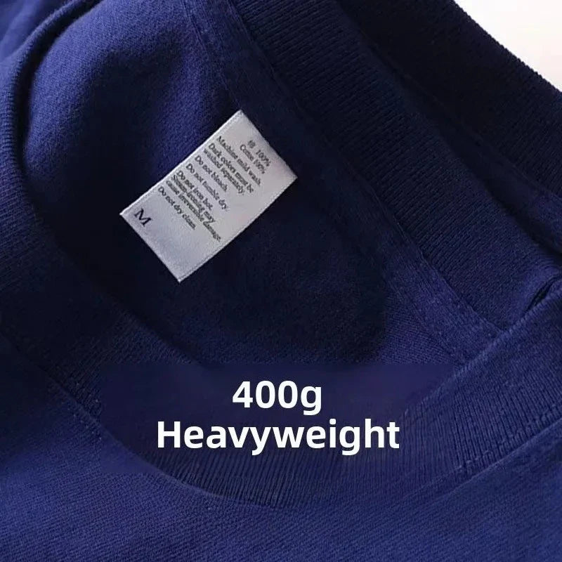 T-shirt à manches courtes en pur coton épais Tianqing couleur été coupe ample unisexe basique Sle confortable respirant décontracté...