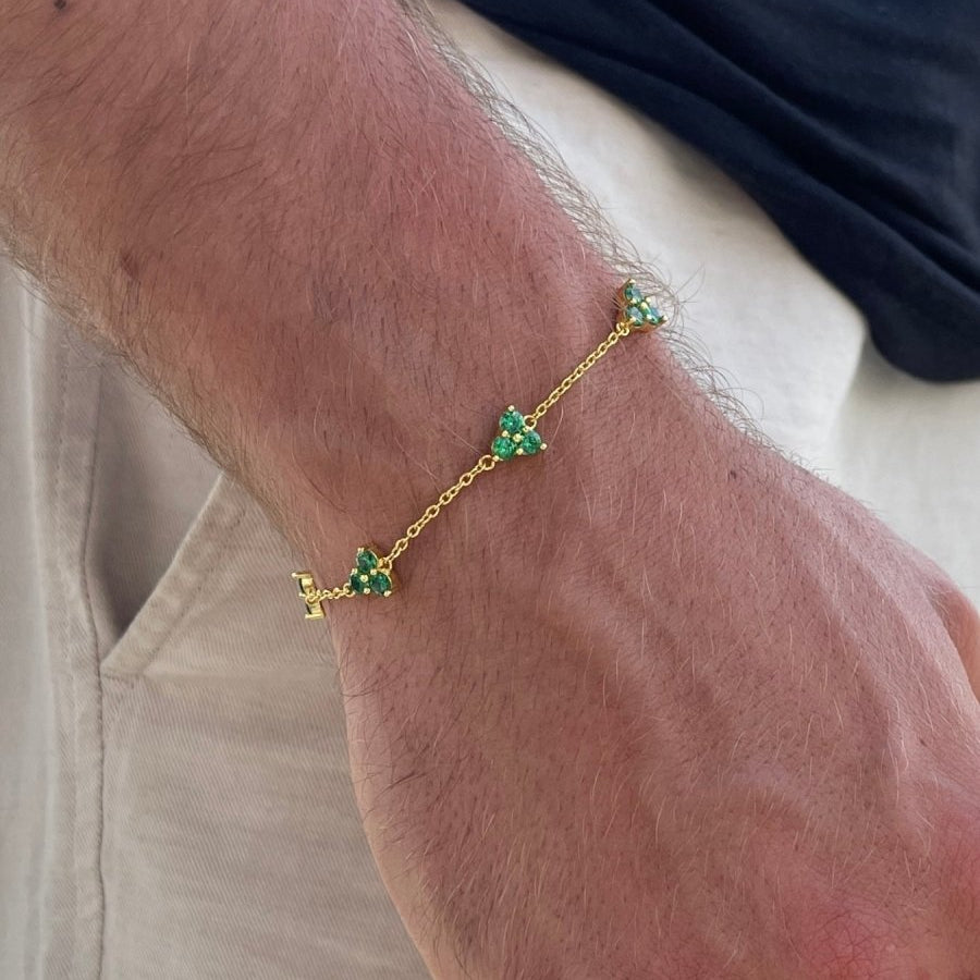 Green Clover Bracelet | 18K Gold