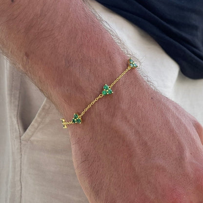 Green Clover Bracelet | 18K Gold