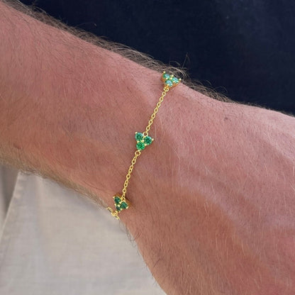 Green Clover Bracelet | 18K Gold