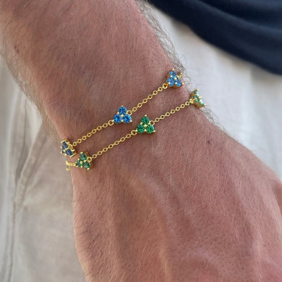 Green Clover Bracelet | 18K Gold