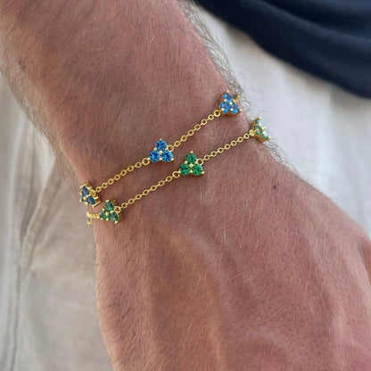 Green Clover Bracelet | 18K Gold