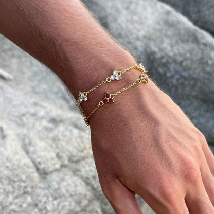Red Clover Bracelet | 18K Gold