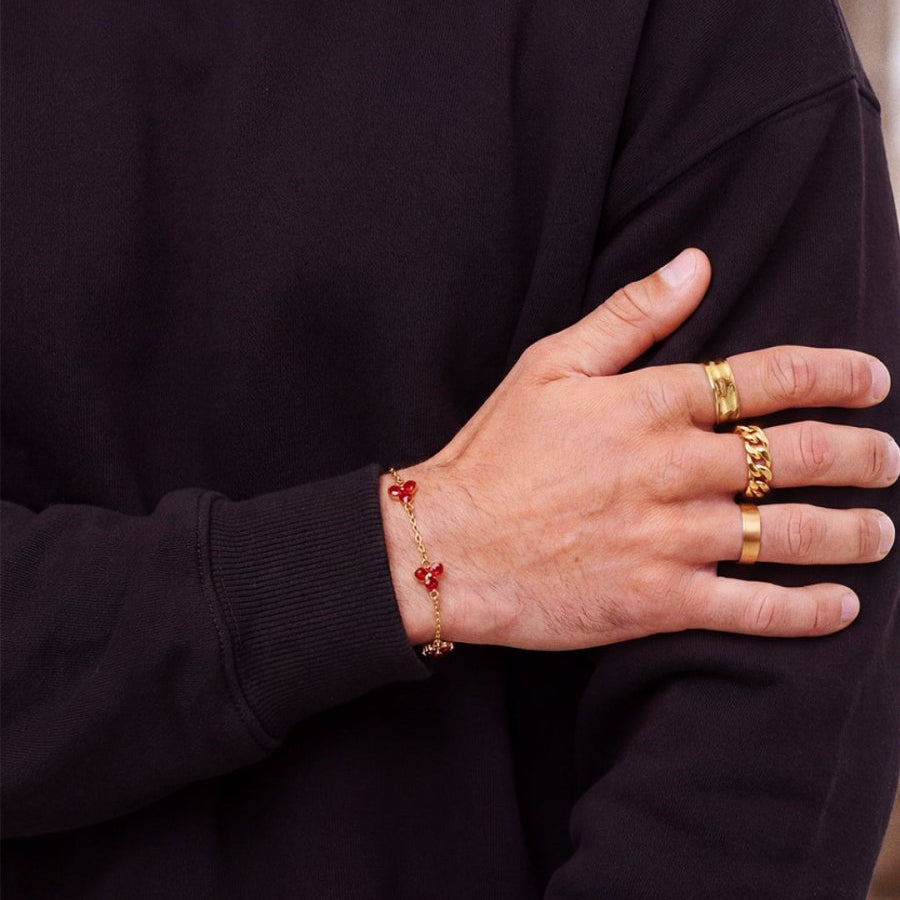 Red Clover Bracelet | 18K Gold