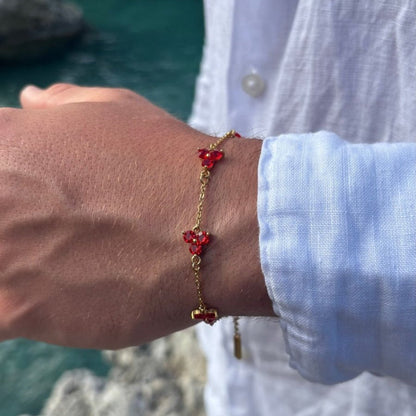 Red Clover Bracelet | 18K Gold
