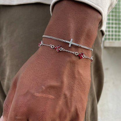 Red Clover Bracelet | Silver