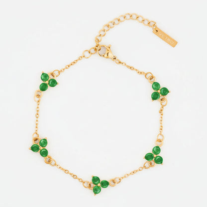 Green Clover Bracelet | 18K Gold