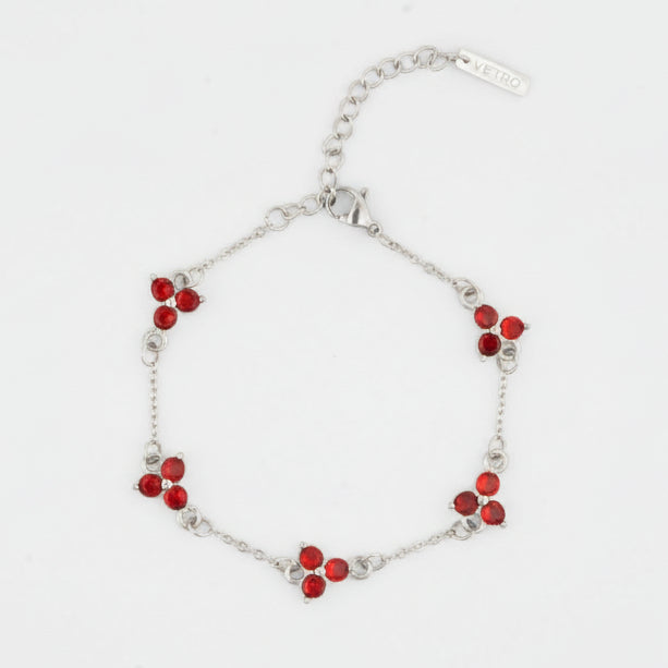 Red Clover Bracelet | Silver