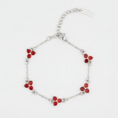 Red Clover Bracelet | Silver