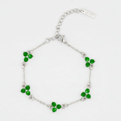 Green Clover Bracelet | Silver
